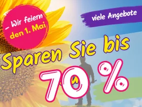 Wir feiern den 1. Mai - Sparen Sie bis zu 70%